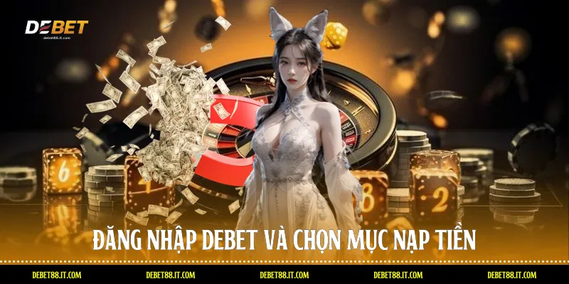 Đăng nhập DEBET và chọn mục nạp tiền